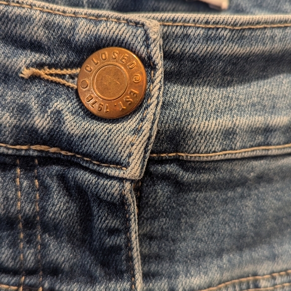 CLOSED Women's Pedal Position Frayed Ankle Denim Blue Jeans Size Italy 48 US 32 - Picture 6 of 15